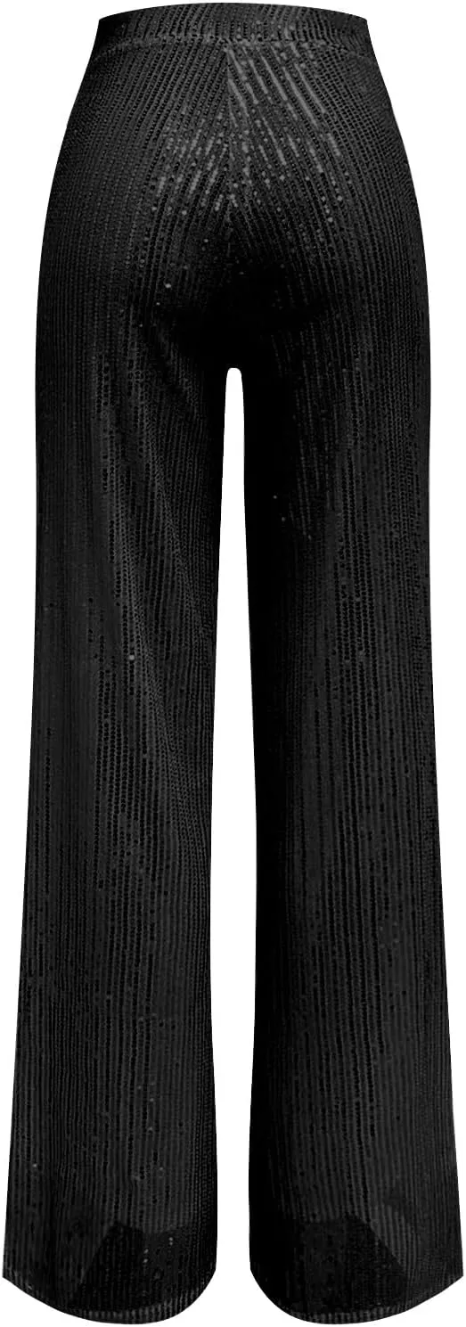 Bell Bottom Pants for Women Cloth High Sequin Women Foot Sexy Pants Fashion Waisted Tape Trousers Lounge Workout