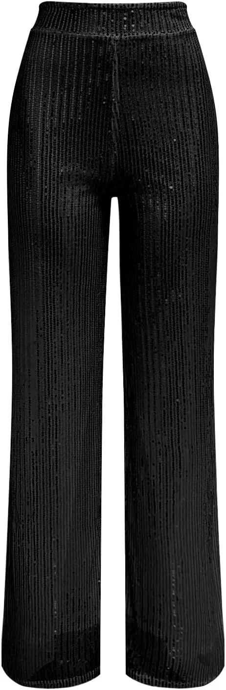 Bell Bottom Pants for Women Cloth High Sequin Women Foot Sexy Pants Fashion Waisted Tape Trousers Lounge Workout