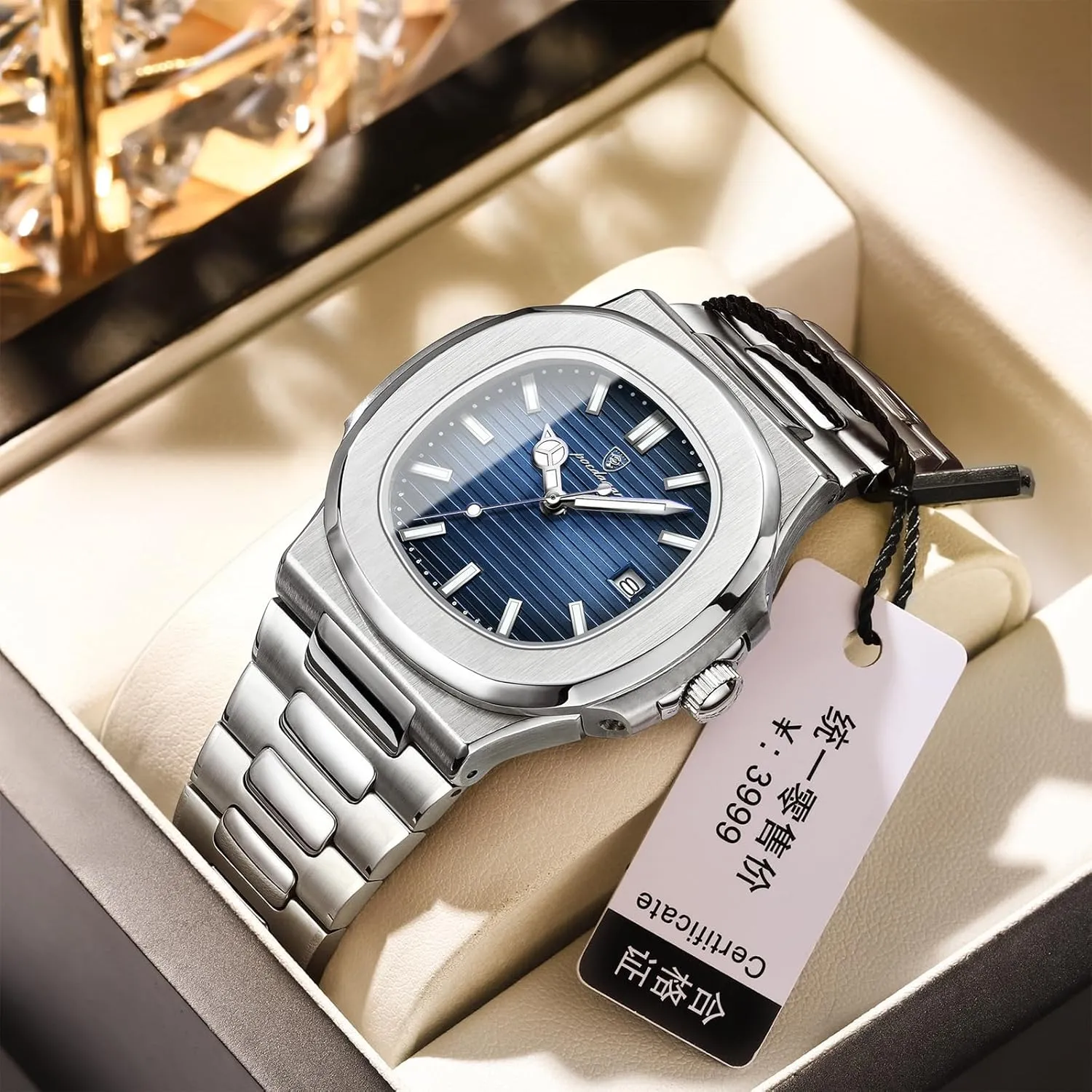 BESTKANG Men Quartz Movement WatchWaterproof Luminous Men's Watch, Stainless Steel Strap Business Watches