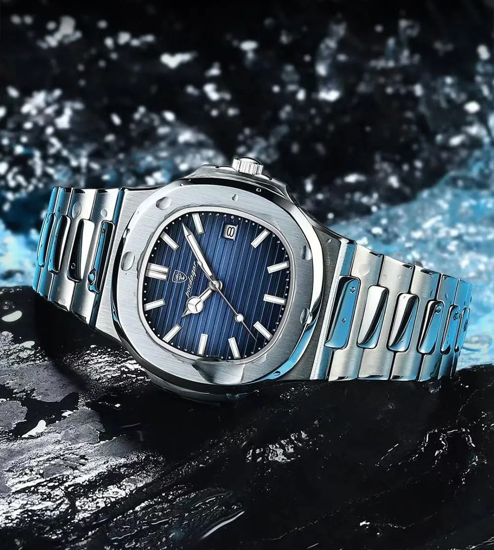 BESTKANG Men Quartz Movement WatchWaterproof Luminous Men's Watch, Stainless Steel Strap Business Watches