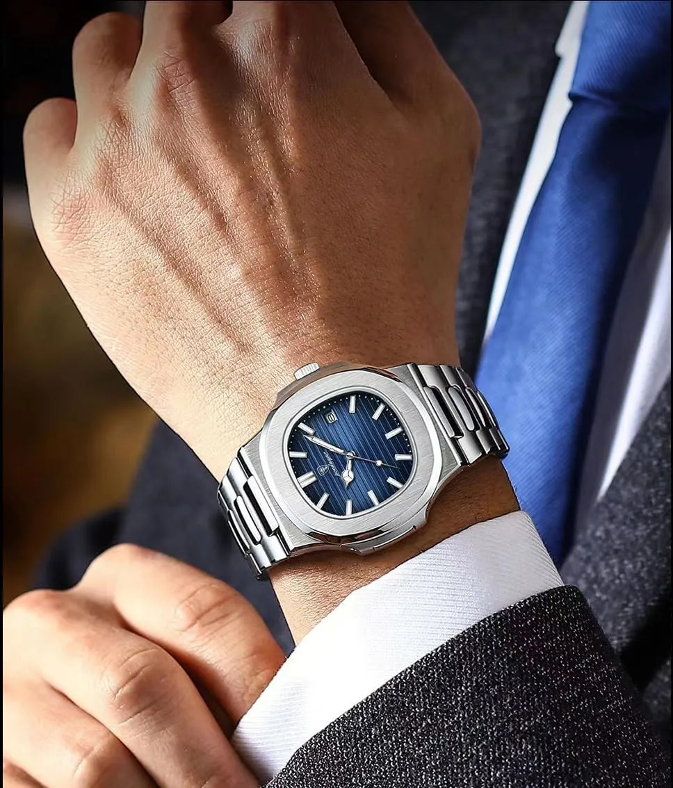 BESTKANG Men Quartz Movement WatchWaterproof Luminous Men's Watch, Stainless Steel Strap Business Watches