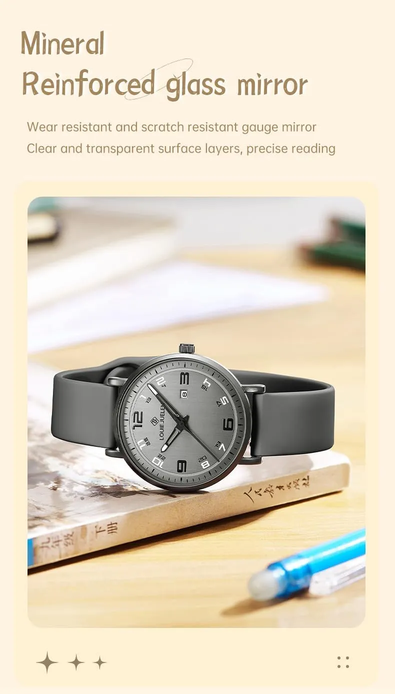 BESTKANG Minimalist Digital Men's Quartz Watch Waterproof Casual Teen Watch Stylish Sports Design Durable Silicone Strap Perfect for Daily Wear Outdoor Activities