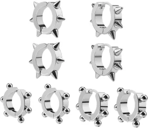 BESTYASH Earring Jewelry Set 8pcs Women's Titanium Steel Ear Cuff Wrap Clip-on Non Piercing Earrings