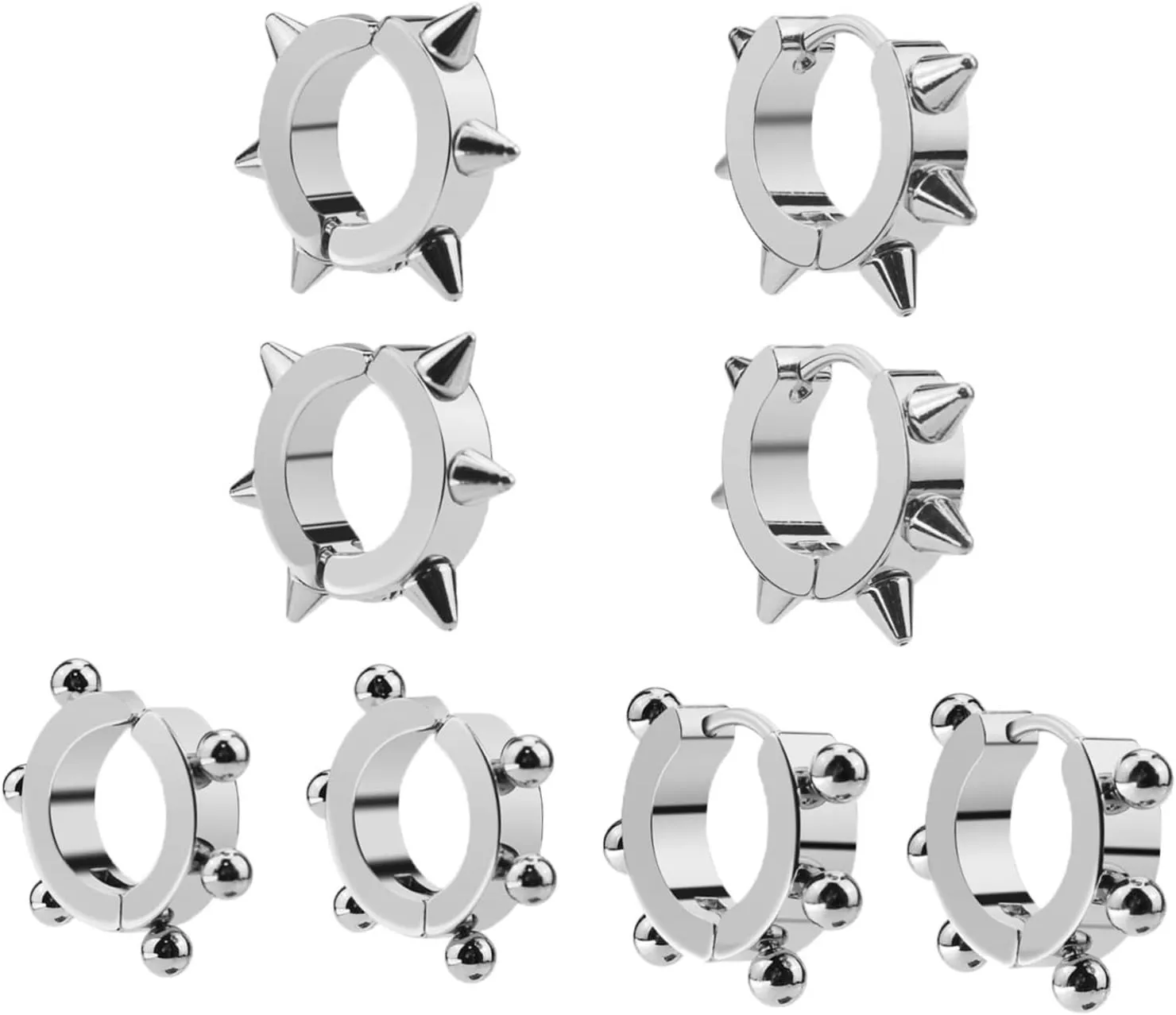 BESTYASH Earring Jewelry Set 8pcs Women's Titanium Steel Ear Cuff Wrap Clip-on Non Piercing Earrings