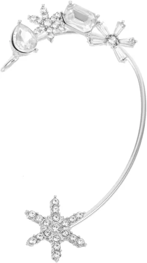 BESTYASH Snowflake Zircon Ear Cuff Earrings for Women Ear Hooks Jewelry Non-piercing Clip Earrings