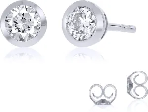 Bezel Set Lab Grown Diamond Stud Earrings for Women and Men | 1/6-3 1/4 CT. TW. Diamond Earrings | Real 14K White and Yellow Gold | Certified GH VS-SI Diamonds