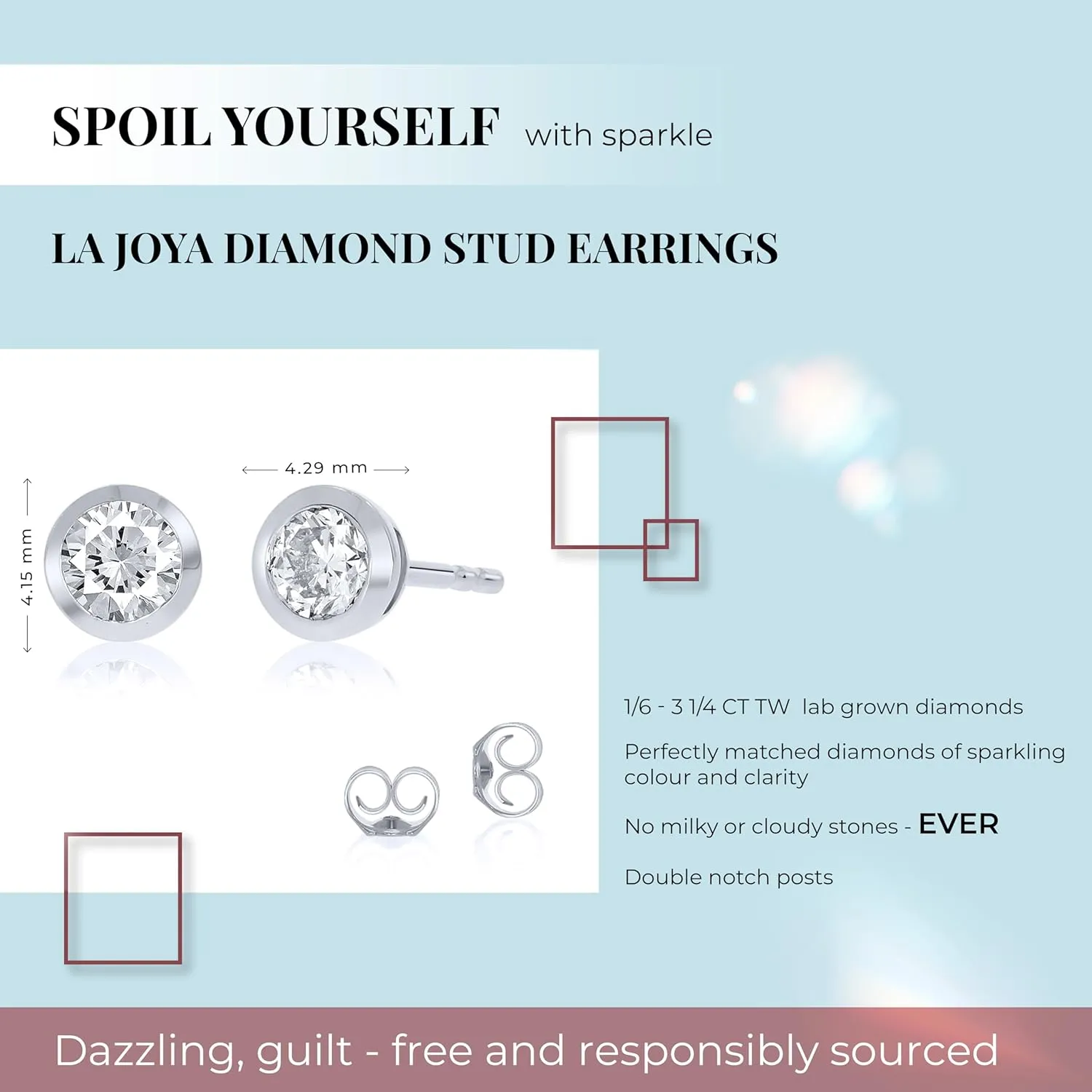 Bezel Set Lab Grown Diamond Stud Earrings for Women and Men | 1/6-3 1/4 CT. TW. Diamond Earrings | Real 14K White and Yellow Gold | Certified GH VS-SI Diamonds