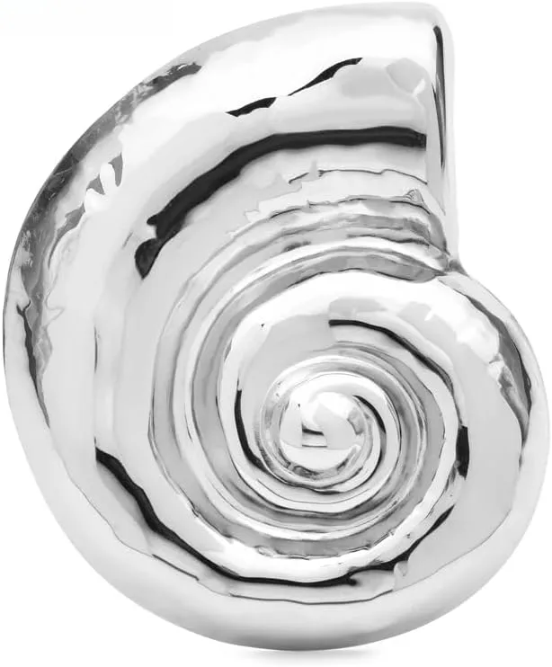Big Stainless Steel Shell Brooches For Women Snail Shell Metal Brooch Lapel Pin