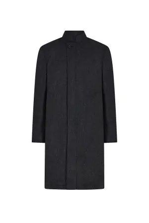 Black/Grey Nehru collar Reversible Mac