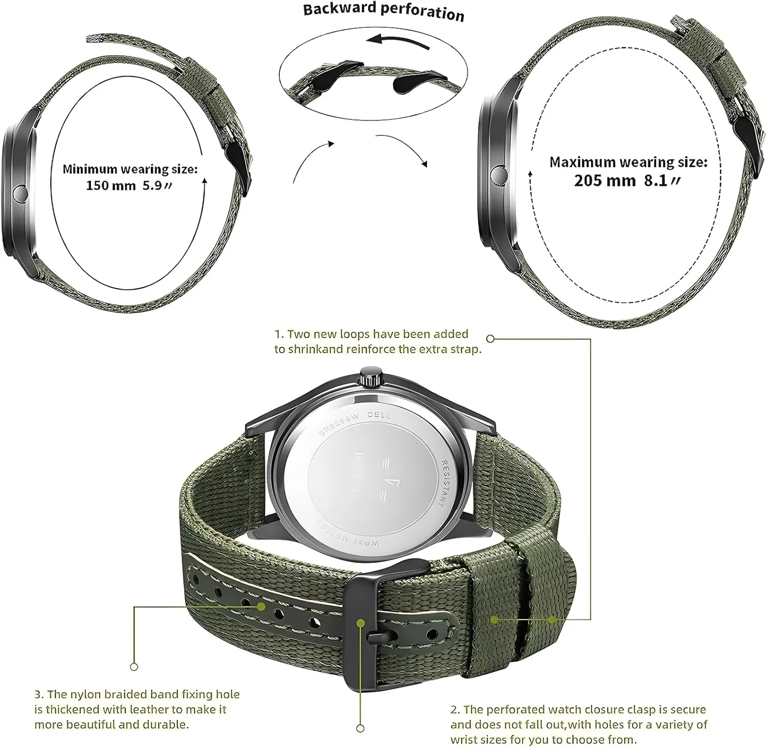 BOSHIYA Men's Military Tactical Field Watches Outdoor Sports/Work Watch Waterproof Analogue Quartz Watches Minimalist Lightweight Nylon Watch - Imported Japanese Movement/40mm Waterproof/Date Display