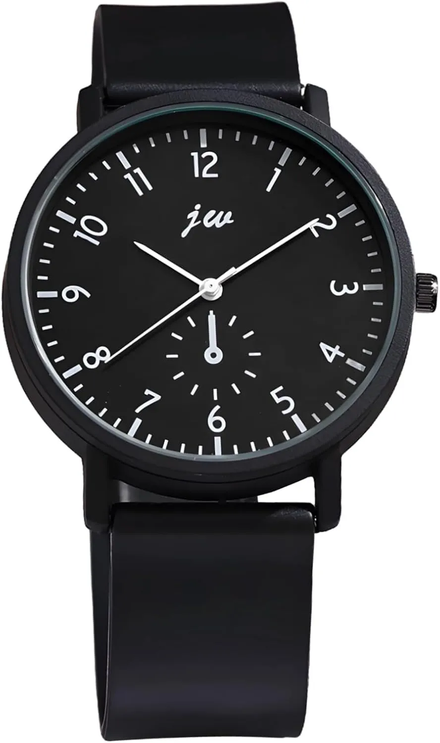 Bosreroy Stylish Korean Exam Watches for Students, Unisex Minimalist Design, Black Dial, Pu Leather Strap, Alloy Case