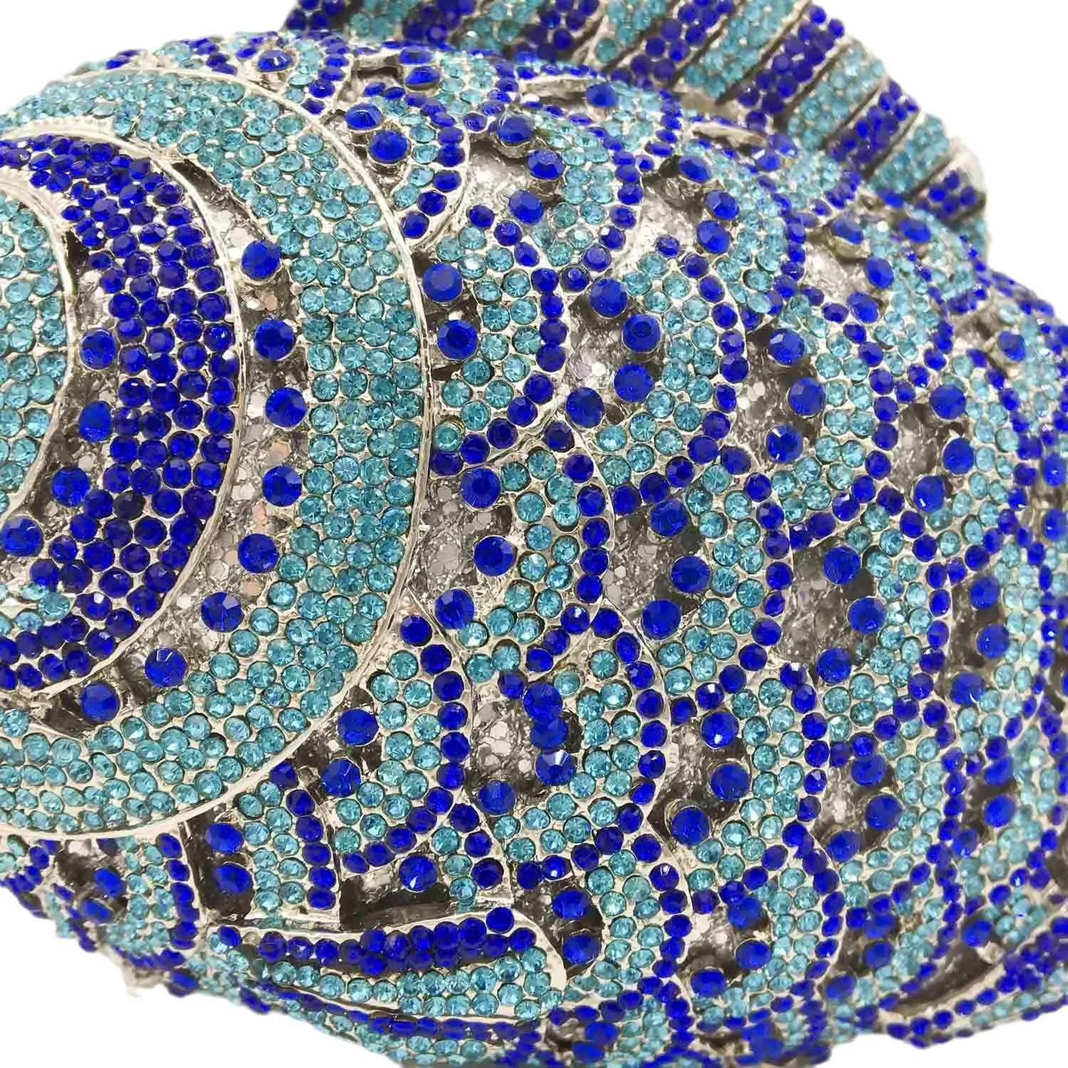 Boutique De FGG Fish Rhinestone Clutch Purses for Women Formal Evening Bags Prom Purse Wedding Party Crystal Clutch Bag,Mini