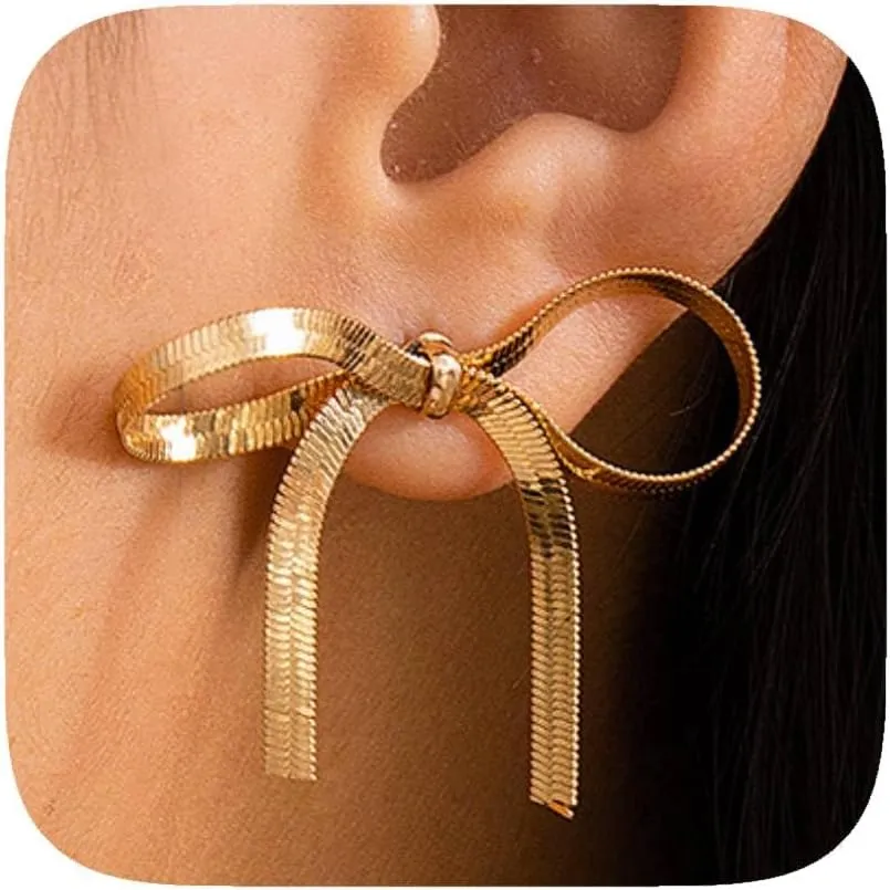 Bow Stud Earrings for Women Crystal Rhinestone Pearl Kate Spade Bow Drop Dangle Earrings
