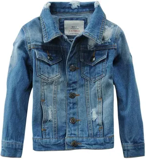 Boys' Denim Jacket Outerwear, 12M-14 Years