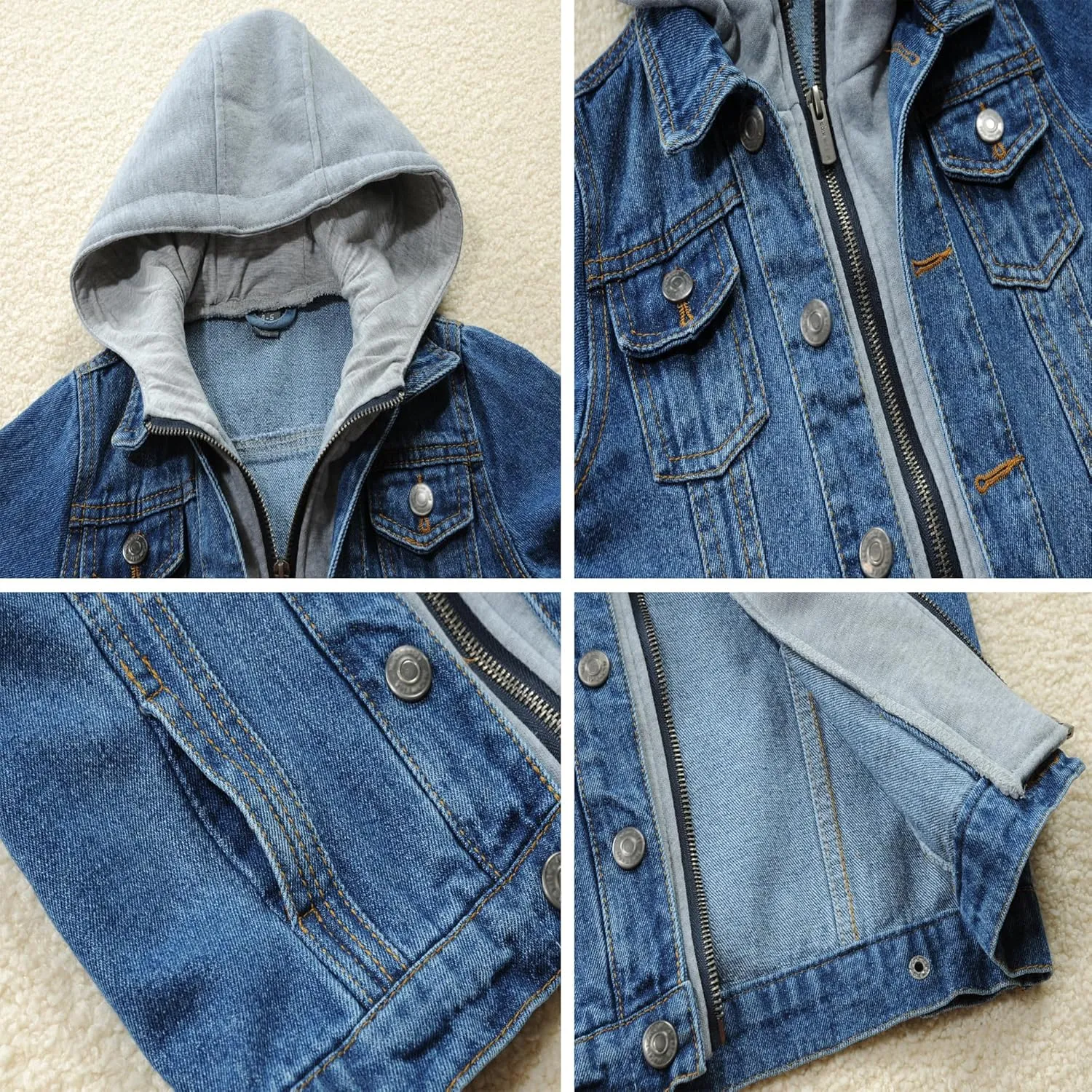 Boys' Denim Jacket Outerwear, 12M-14 Years