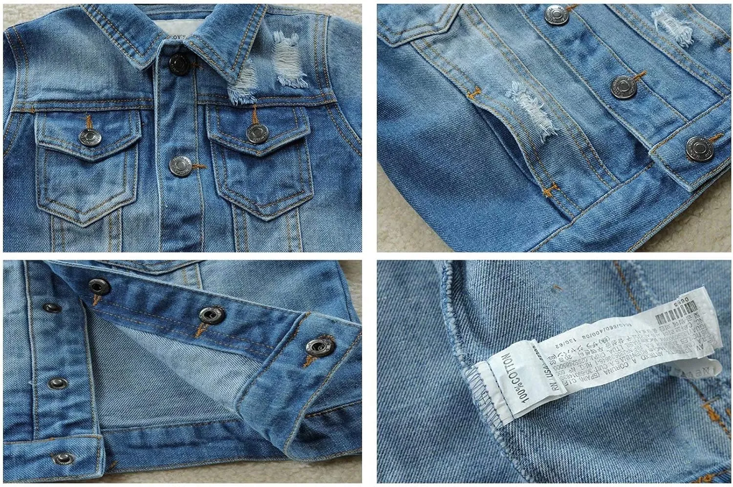 Boys' Denim Jacket Outerwear, 12M-14 Years