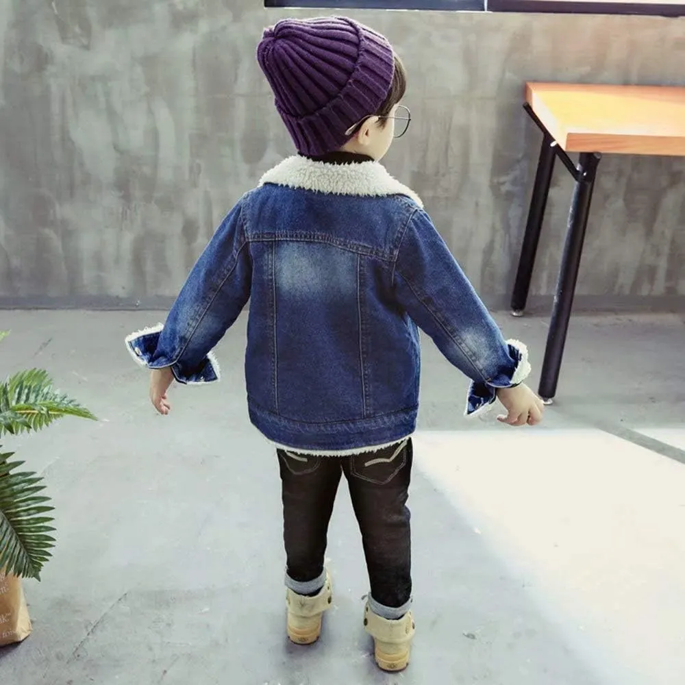 Boys' Denim Jacket Outerwear, 12M-14 Years