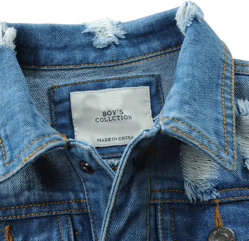 Boys' Denim Jacket Outerwear, 12M-14 Years