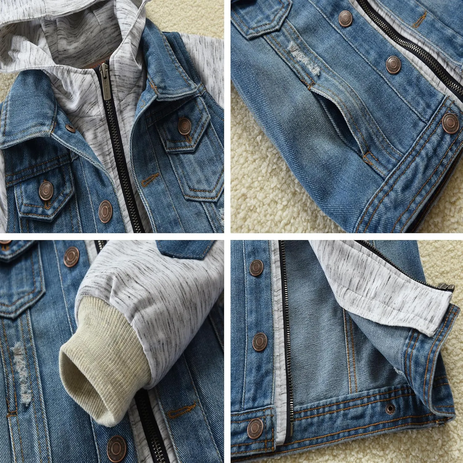 Boys' Denim Jacket Outerwear, 12M-14 Years