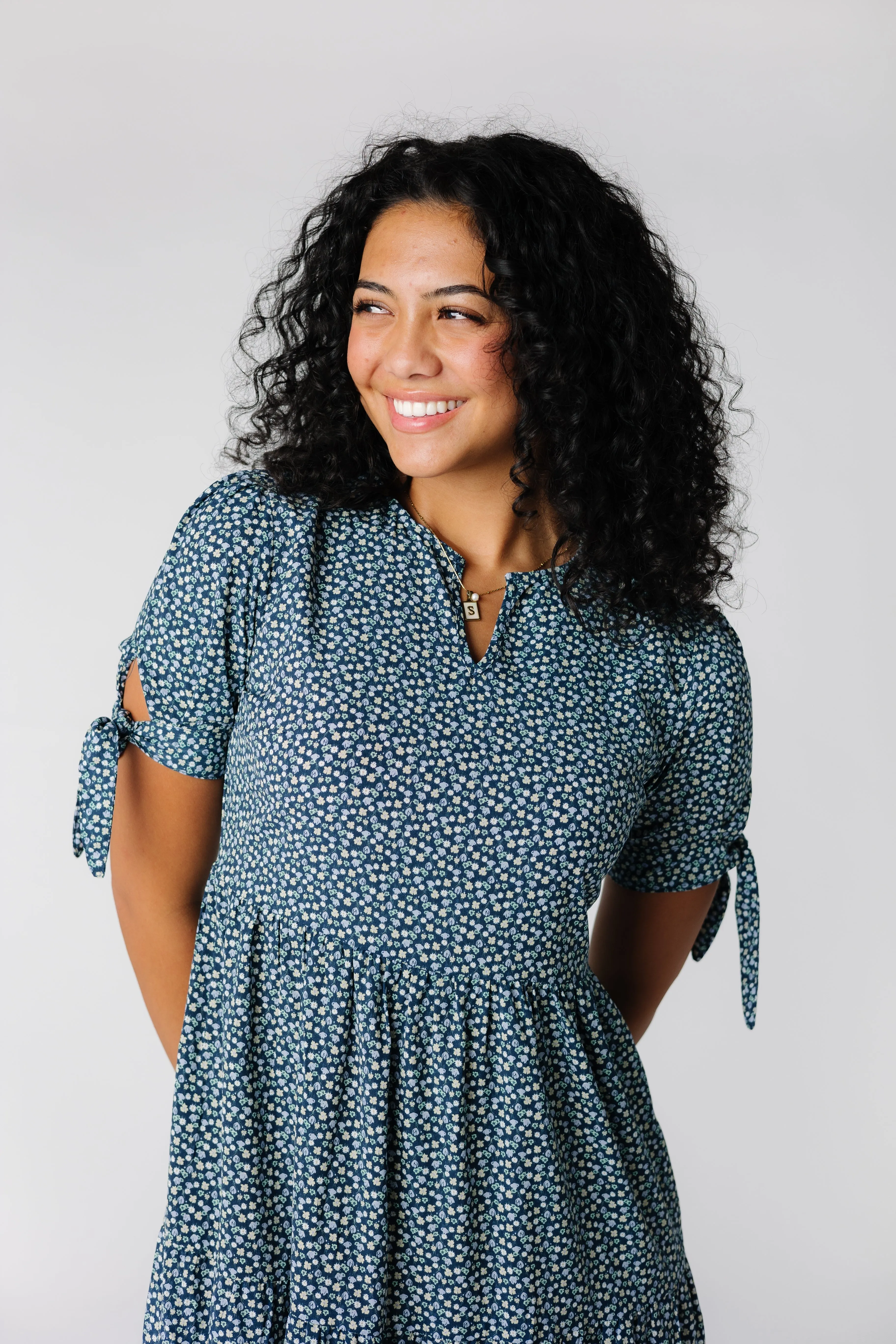 Brass & Roe Everest Tie-Sleeve Midi Dress