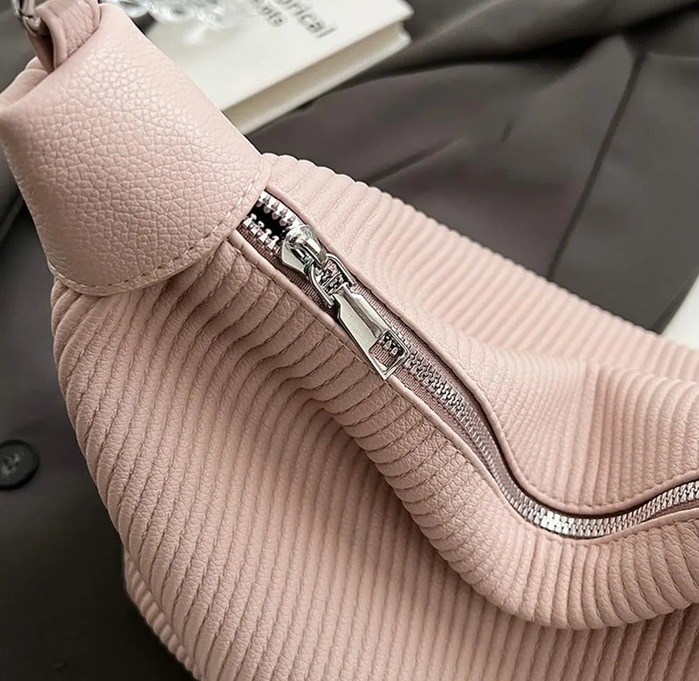 Bucket Bag for Women, Pleated Cloud Vertical Pattern Large Capacity Tote Bag Handbag Purse Crossbody Bag Shoulder Bag