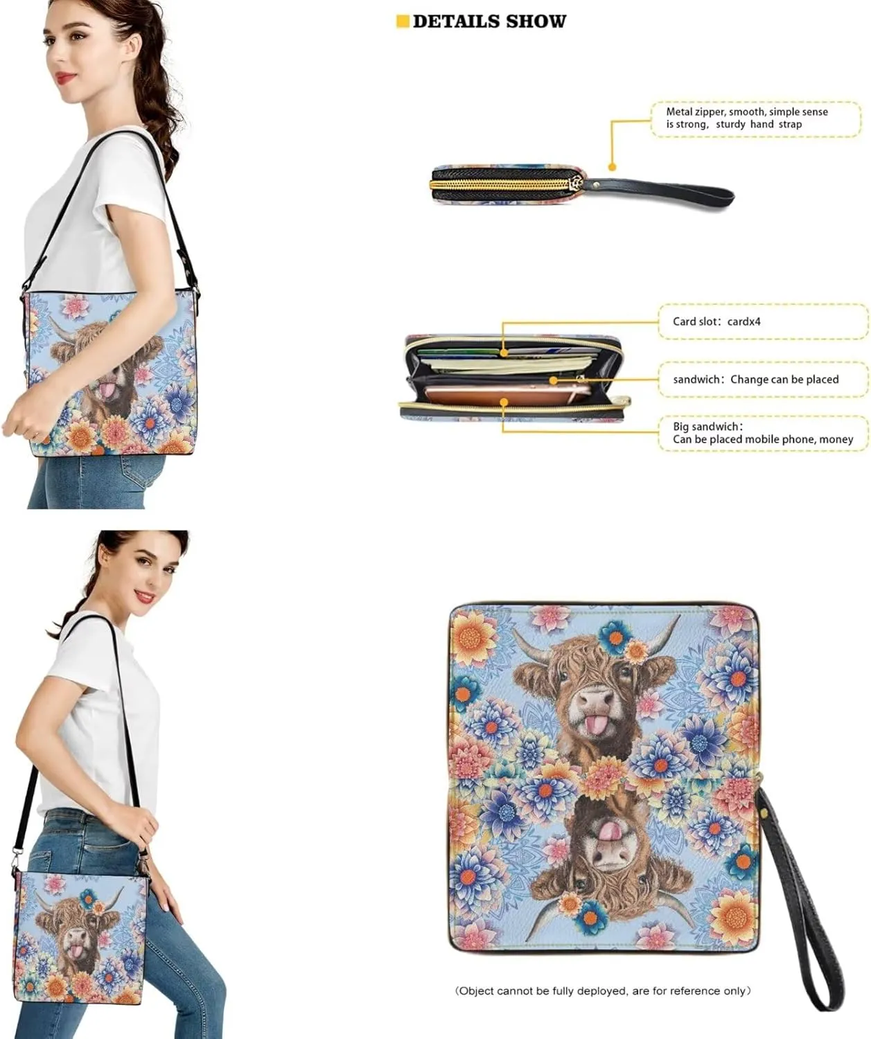 Bucket Crossbody Bag Set for Women Lady, Leather Purse and Wallet Set Large Bucket Bag with Wallet
