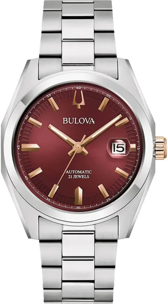 Bulova 98B422 Surveyor Mecha Classic  Men's Watch, Steel, Sapphire Glass, Mechanical, 39 mm, Red, red, Classic