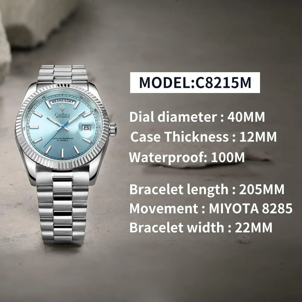 CADISEN Design Men Watches Mechanical Automatic 100M Waterproof Brand Luxury Stainless Steel Watch H0mage