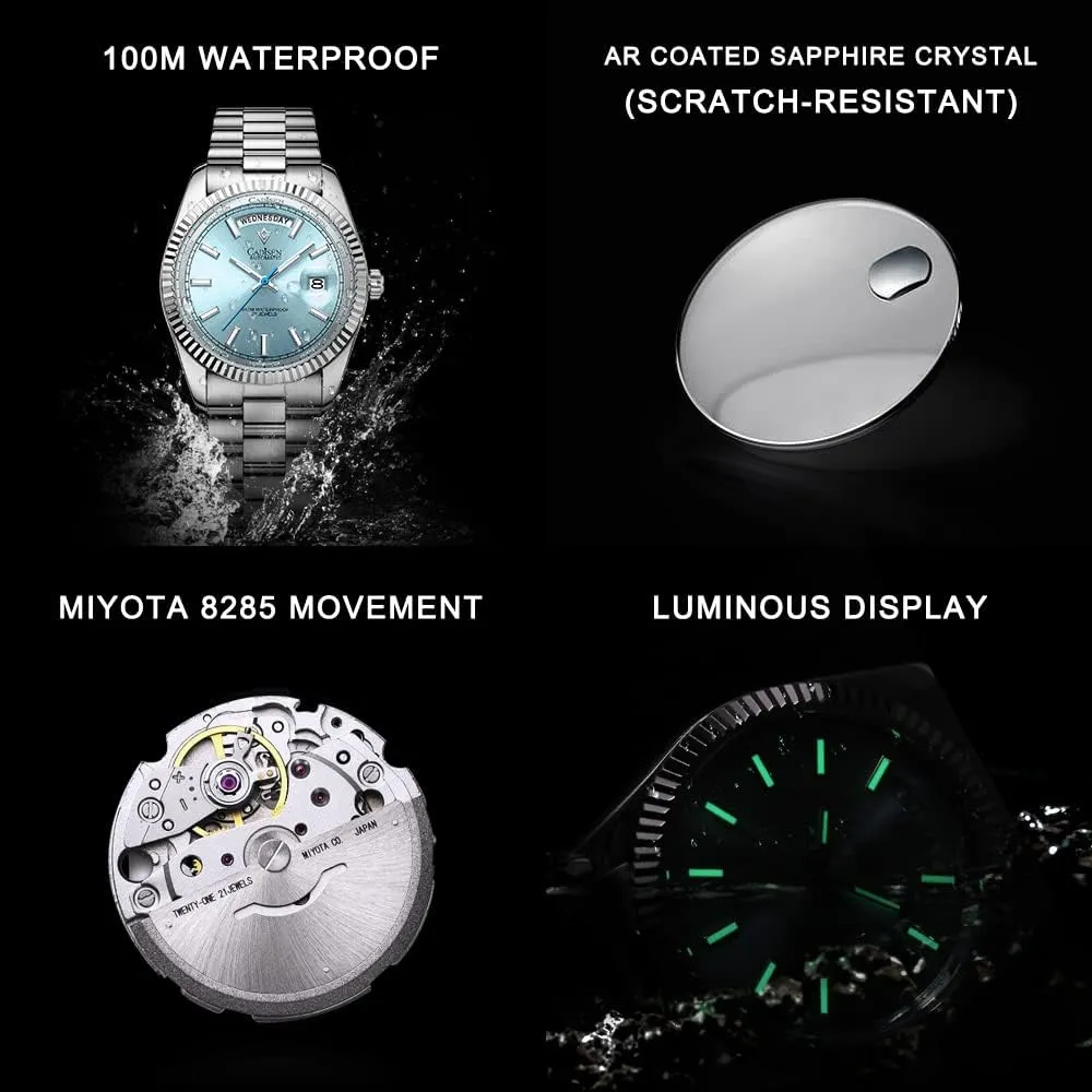 CADISEN Design Men Watches Mechanical Automatic 100M Waterproof Brand Luxury Stainless Steel Watch H0mage