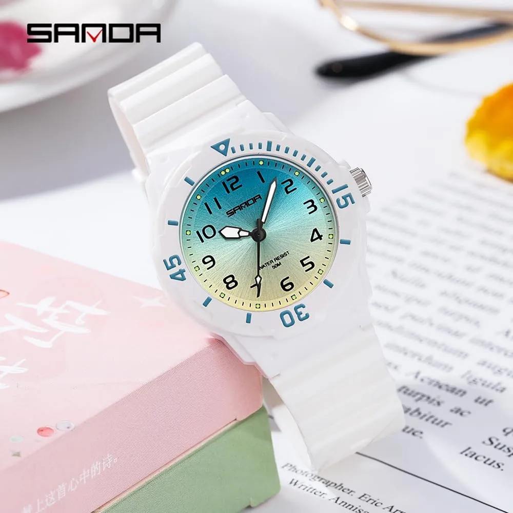 CARLIEN Women's Sport Nurse Minimalist Waterproof Luminous Simple Quartz Watch Casual Ladies Wristwatch Gift Green Pink Blue Purple