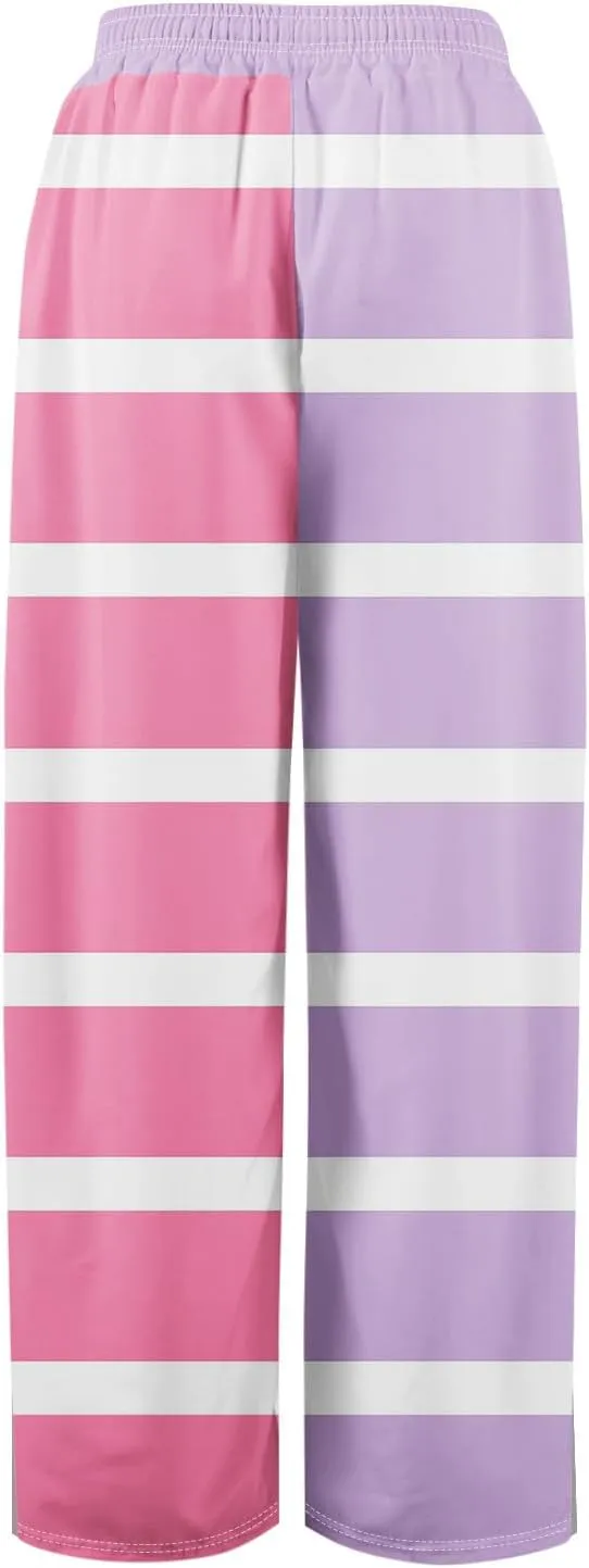 Casual Pants for Women Casual Elastic Waist 2025 Trendy Summer Floral Baggy Palazzo Bottoms