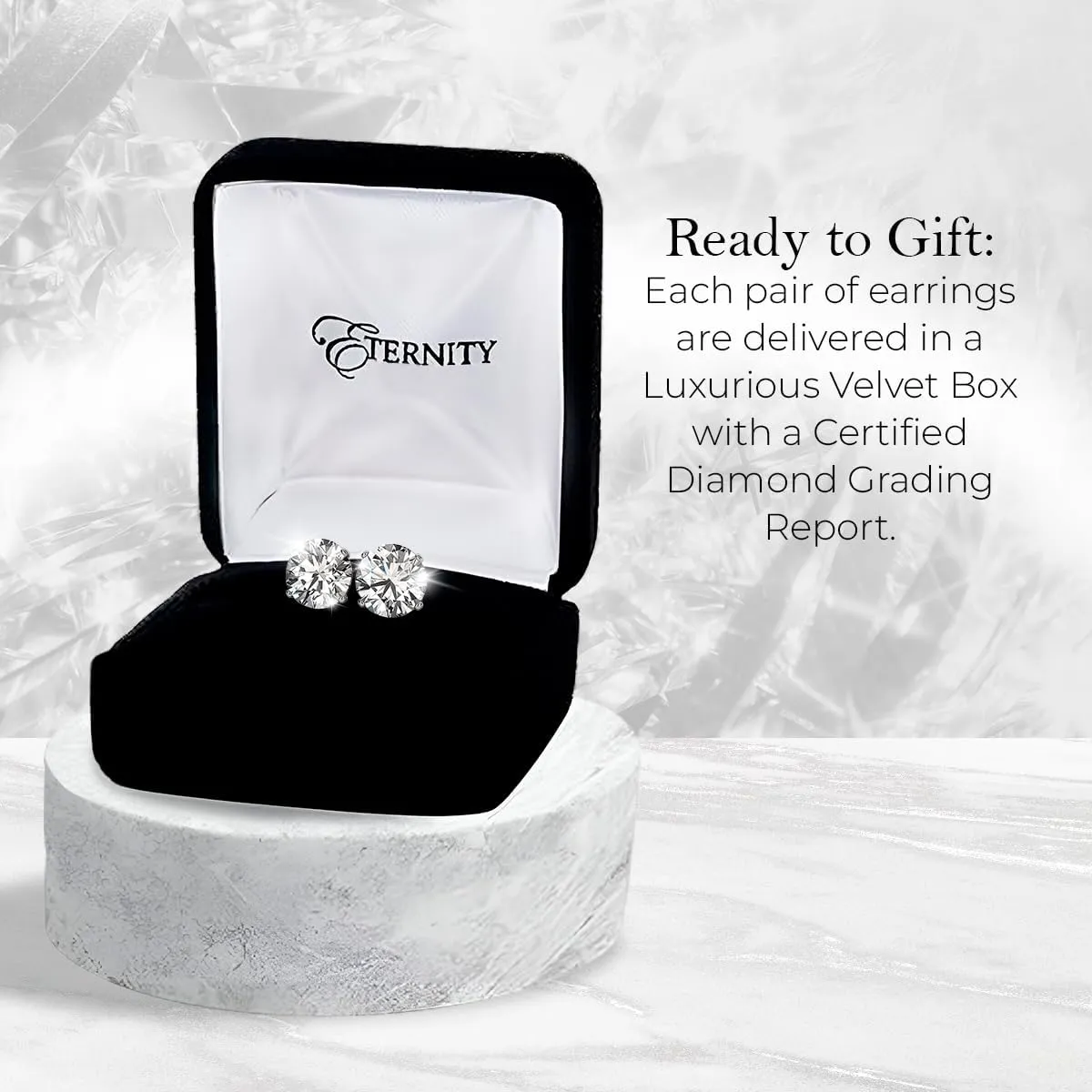 Certified 1/4-3.0 Carat Lab Grown Diamond Earrings in 14K Gold, Premium Collection of Diamond Stud Earrings for Women and Men, Quality Studs in Exceptional Color/Clarity