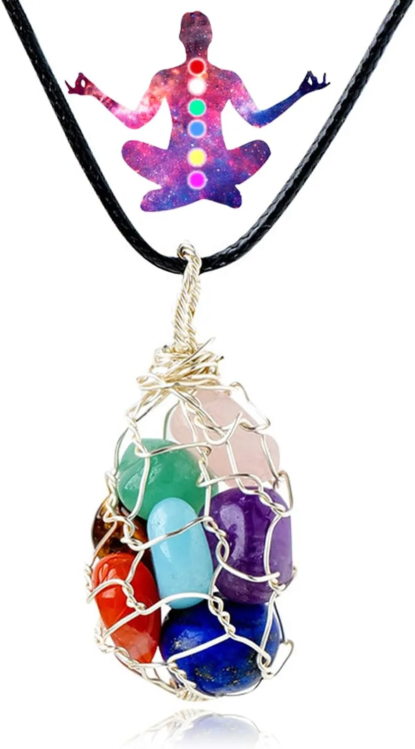 Chakra Necklaces for Women Healing Crystal Necklace 7 Chakra Pendant Necklace for Yoga People