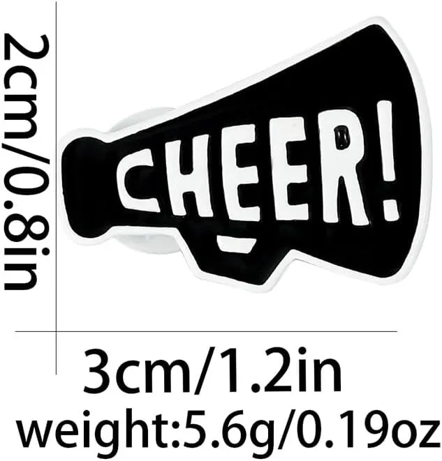 CHEER Megaphone Brooch Pins Megaphone Cheer Game Day Enamel Badge Football Rugby Ball Sports Cheerleading Team Sports Fans Favors