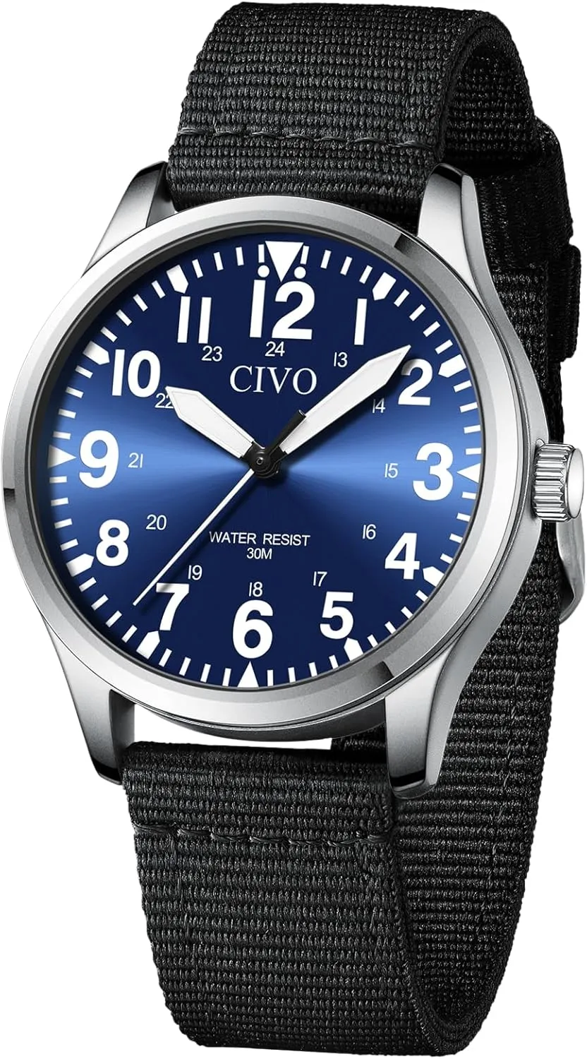 CIVO Military Watch for Men Waterproof: Analog Mens Watches Classic- Field Wrist Watches for Man
