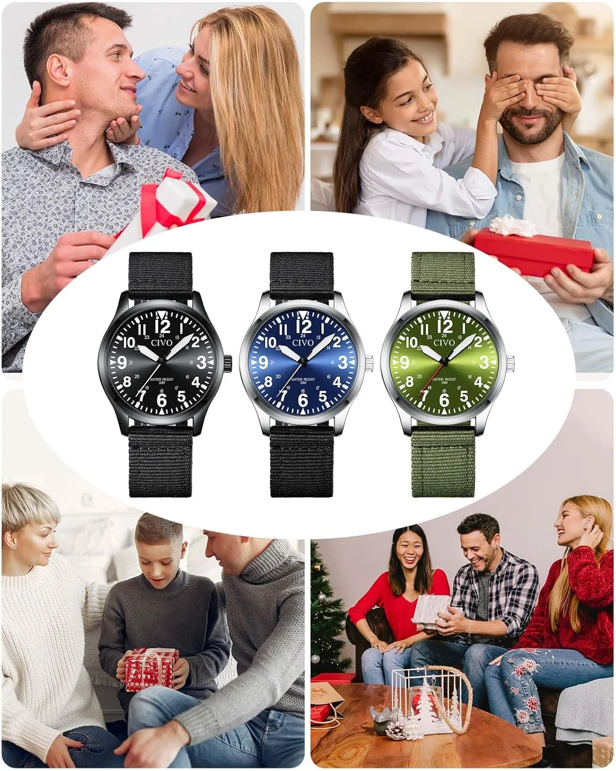 CIVO Military Watch for Men Waterproof: Analog Mens Watches Classic- Field Wrist Watches for Man