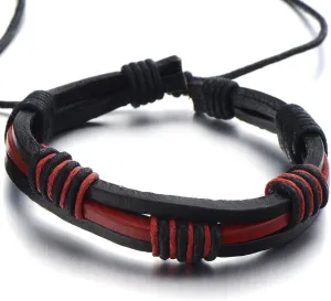 COOLSTEELANDBEYOND Hand-Made Mens Ladies Braided Leather Bracelet Genuine Leather Wristband Wrap Bracelet