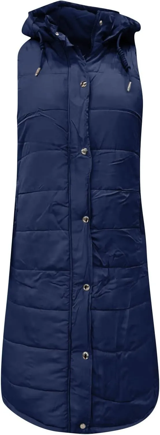 COTECRAM Puffer Jacket Womens Plu Size Long Sleeve Packable Hooded Winter Coat Casual Warm Down Jackets Quilted Outerwear