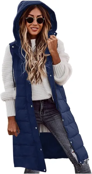 COTECRAM Puffer Jacket Womens Plu Size Long Sleeve Packable Hooded Winter Coat Casual Warm Down Jackets Quilted Outerwear