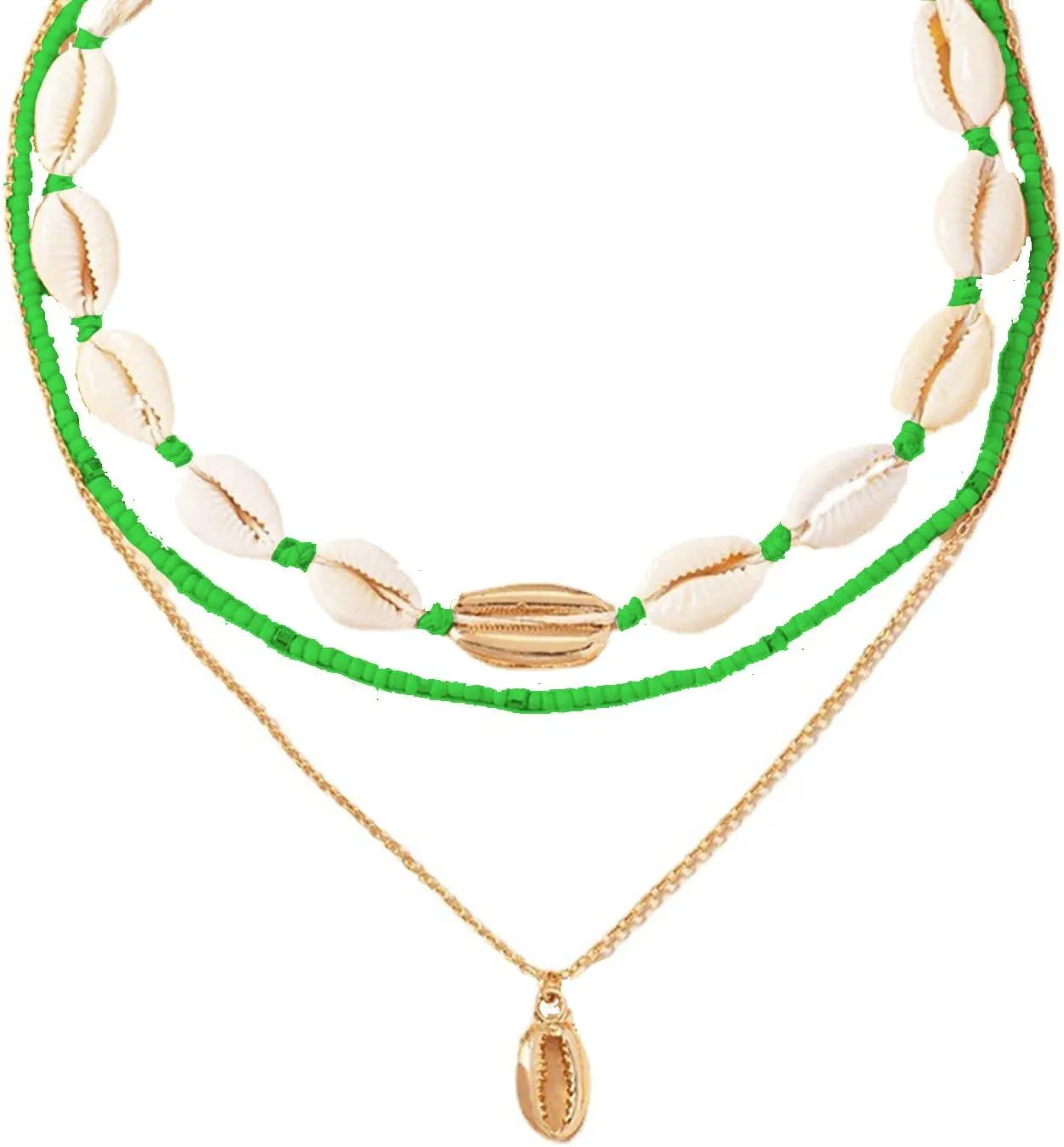 Cowrie Shell Necklace for Women Natural Sea Shell Beads Choker Necklace Adjustable Summer Seashell Beach Necklace for Women Hawaiian Jewelry