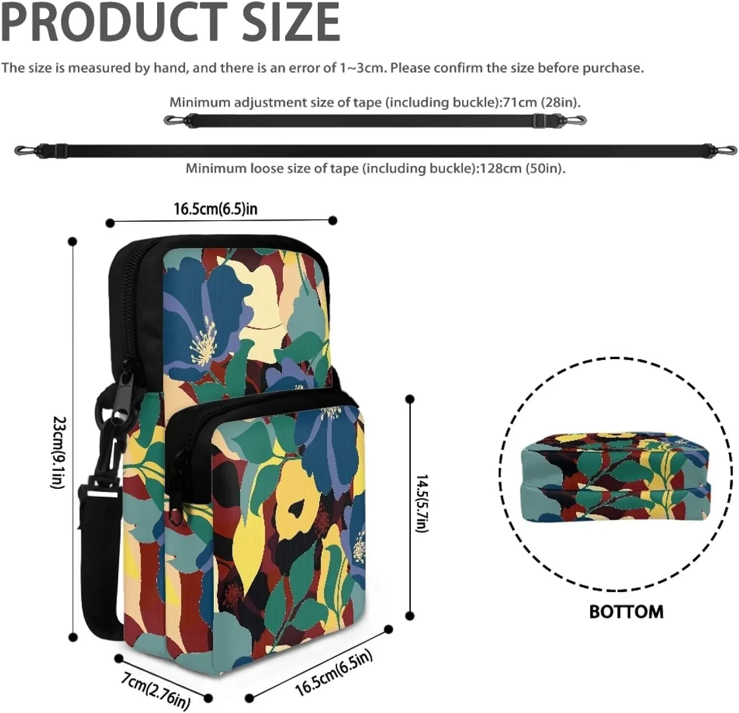 Crossbody Phone Bag Shoulder Arm Bag Cell Phone Purse Key Holder Credit Card Organiser Wallet