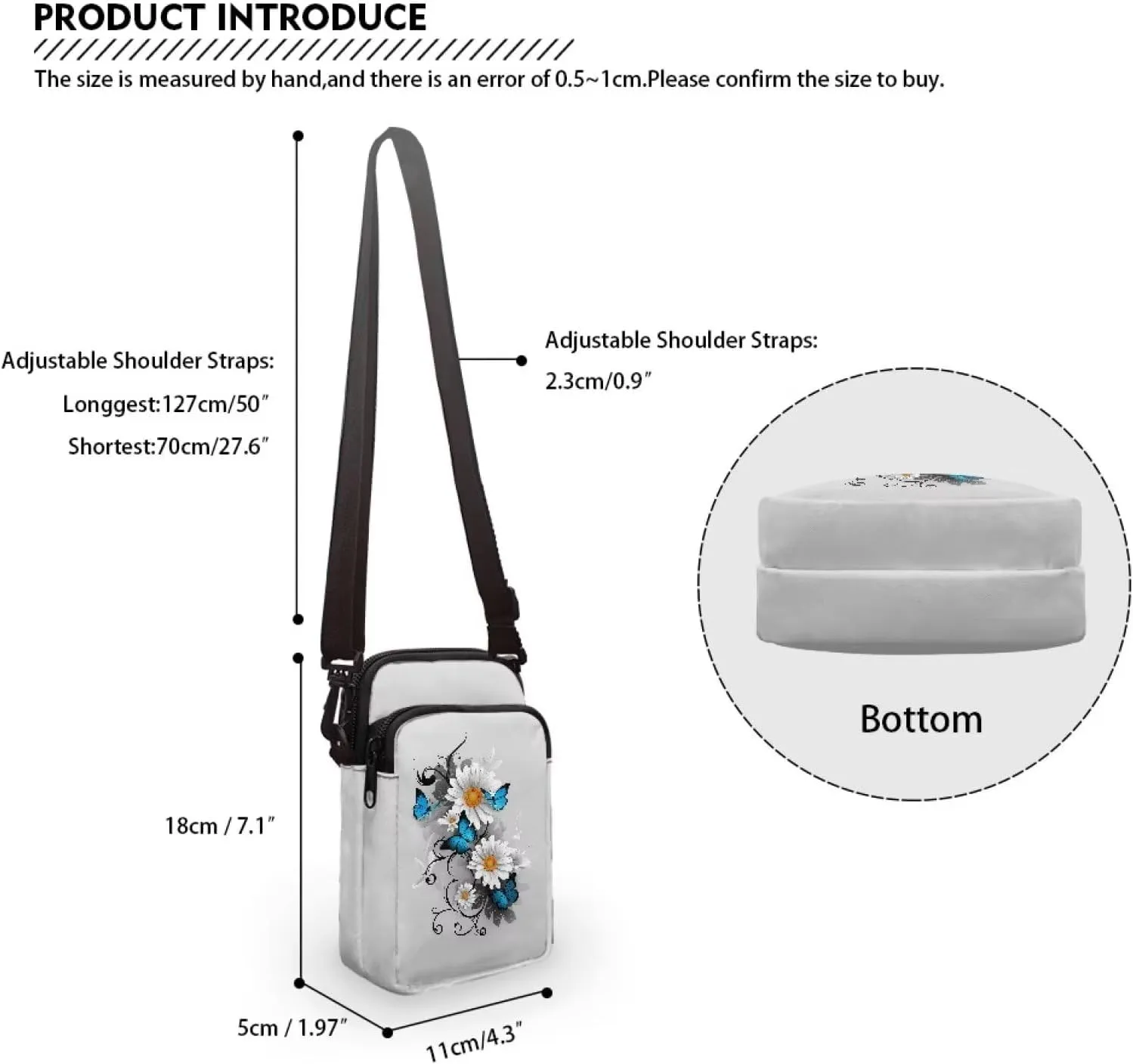 Crossbody Purse Bag for Women Fashion Phone Purses with Crossbody Strap for Hiking Traveling