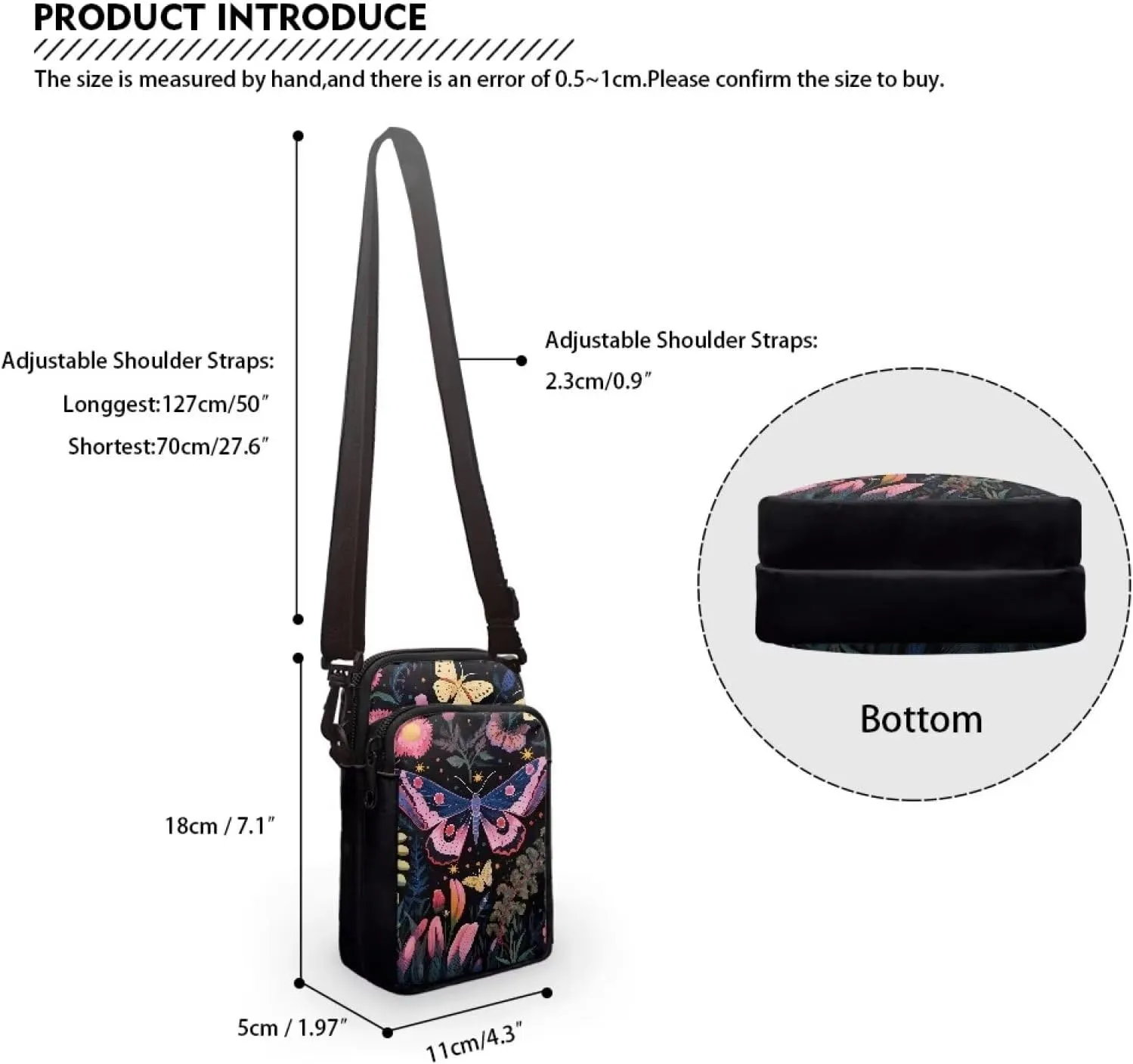 Crossbody Purse Bag for Women Fashion Phone Purses with Crossbody Strap for Hiking Traveling