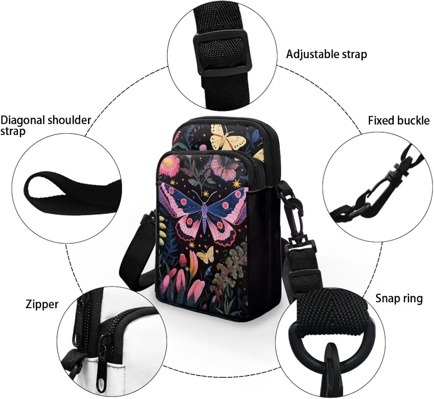 Crossbody Purse Bag for Women Fashion Phone Purses with Crossbody Strap for Hiking Traveling