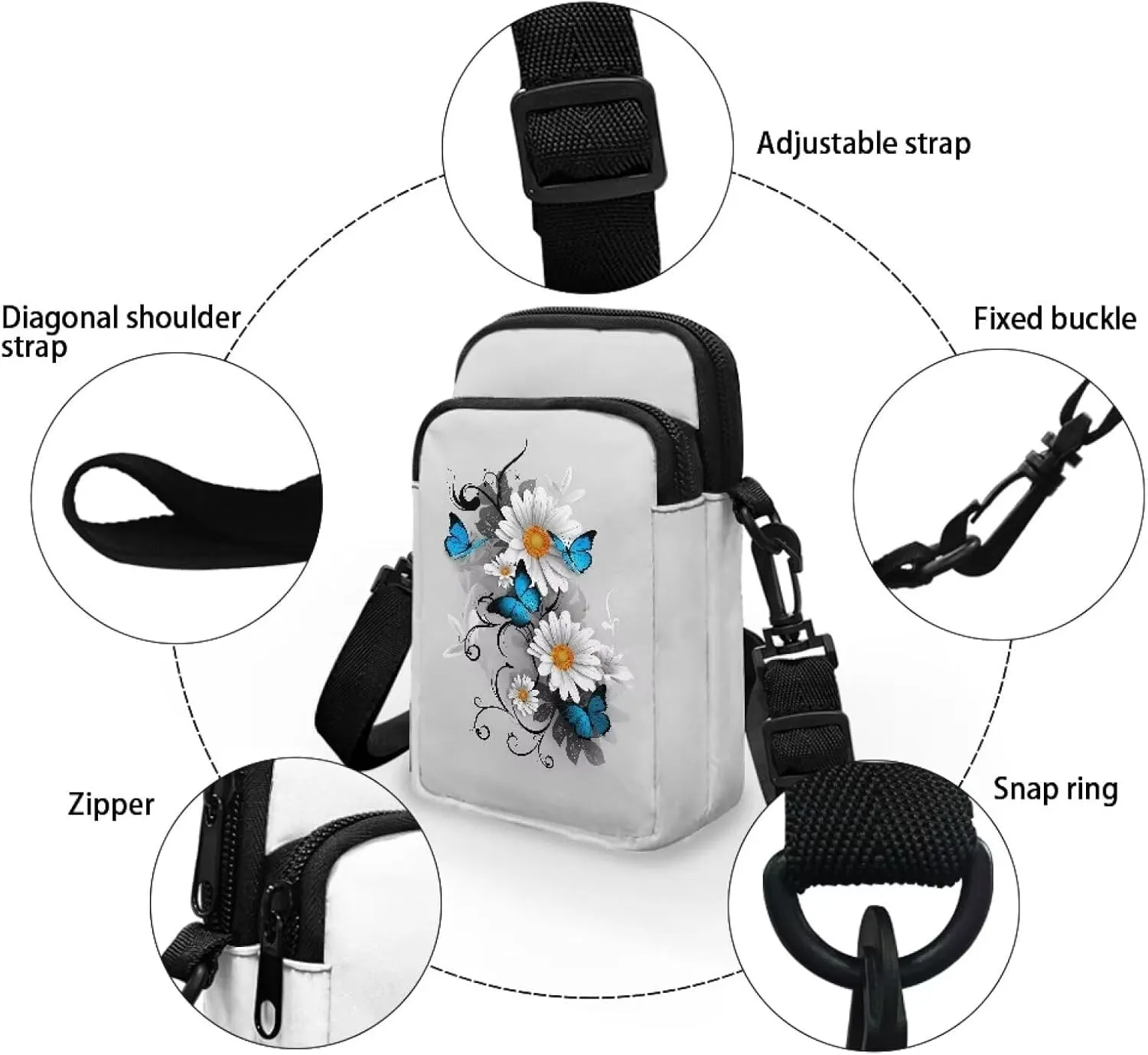 Crossbody Purse Bag for Women Fashion Phone Purses with Crossbody Strap for Hiking Traveling