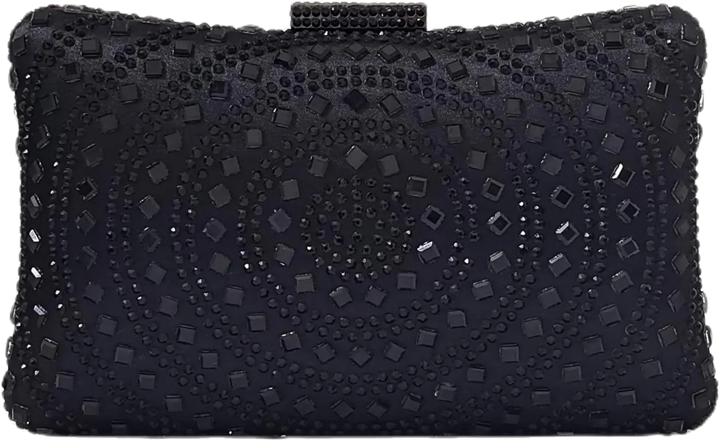 Crystal Box Clutch Rhinestone Handbags For Women Party Purse Wedding Evening Bag