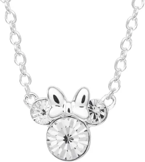 Disney Minnie Mouse Crystal Birthstone Jewelry, Birth Month Pendant Necklace, Silver Plated