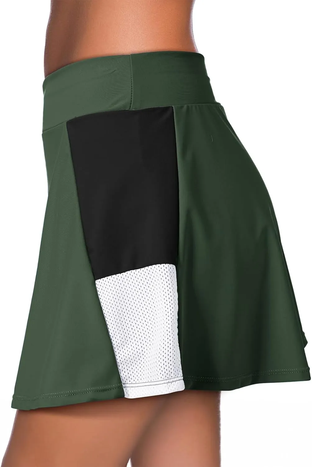 Dokotoo Womens Swim Skirt Tummy Control Color Block Tankini Swimdress Bikini Bathing Suit Swimsuit Bottoms