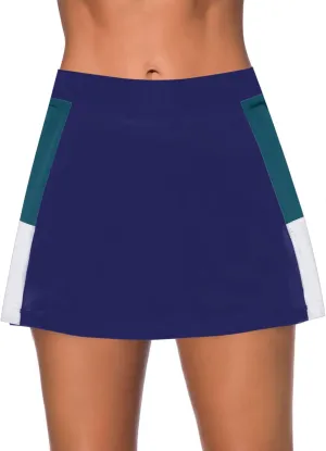 Dokotoo Womens Swim Skirt Tummy Control Color Block Tankini Swimdress Bikini Bathing Suit Swimsuit Bottoms