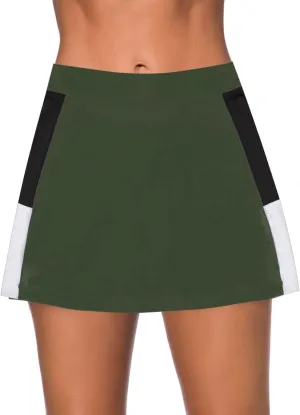 Dokotoo Womens Swim Skirt Tummy Control Color Block Tankini Swimdress Bikini Bathing Suit Swimsuit Bottoms